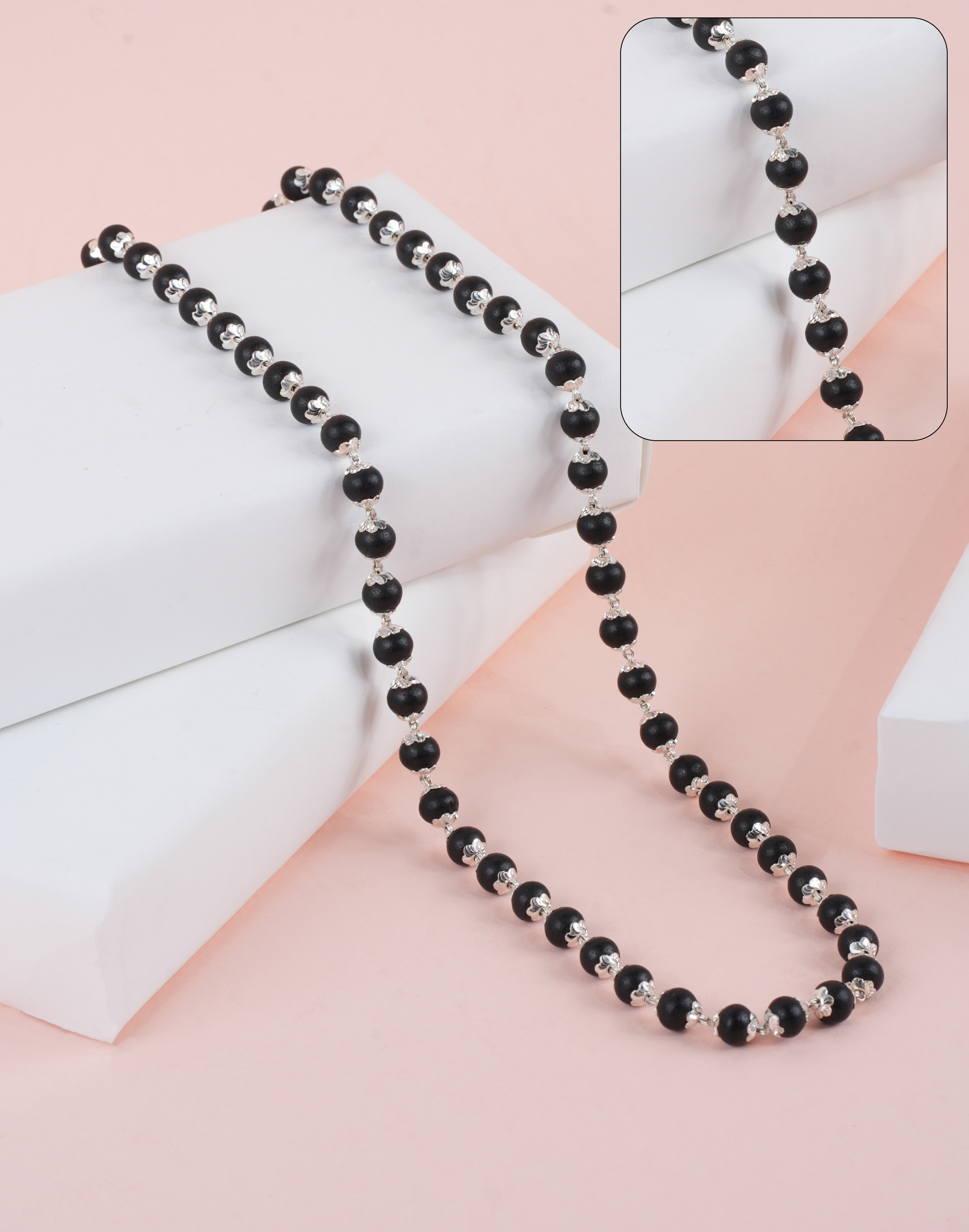 KARUNGALI MALA 925 C CUT TOPRI (7-8 MM)