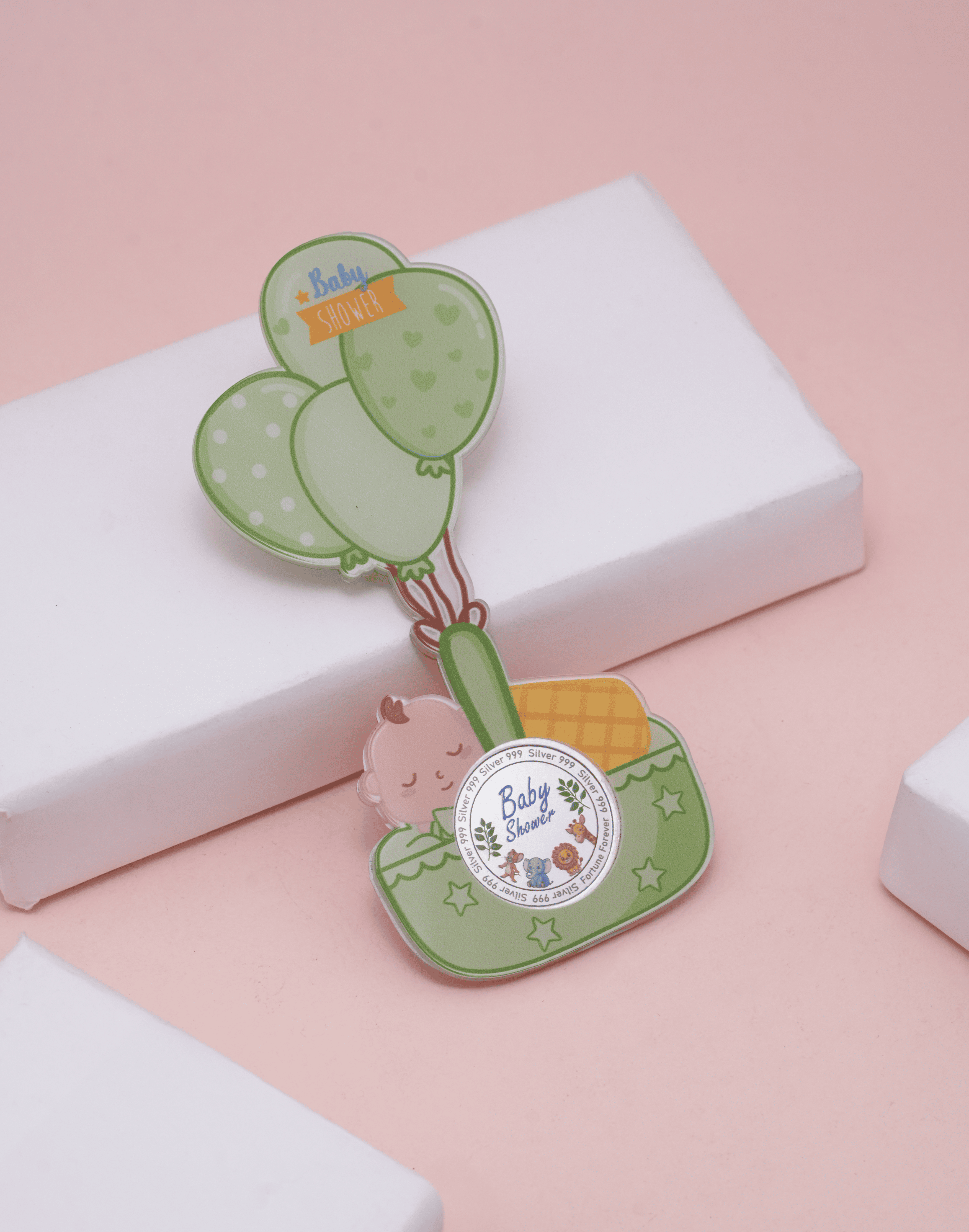 Baby Shower Blessings Silver Coin Gift