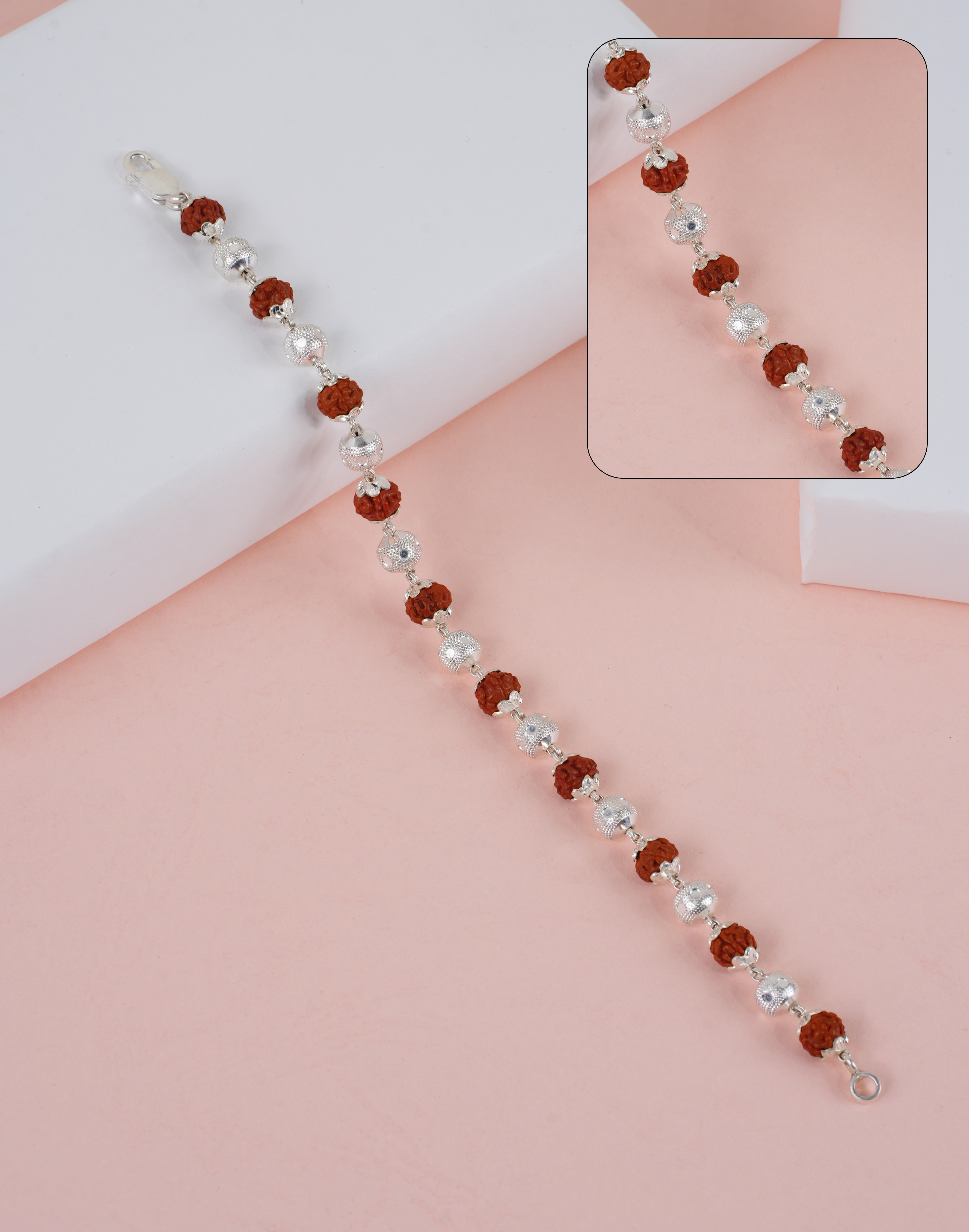 RUDRAKSH SILVER DIVYANKSHA BRACELET 925 7-8 MM