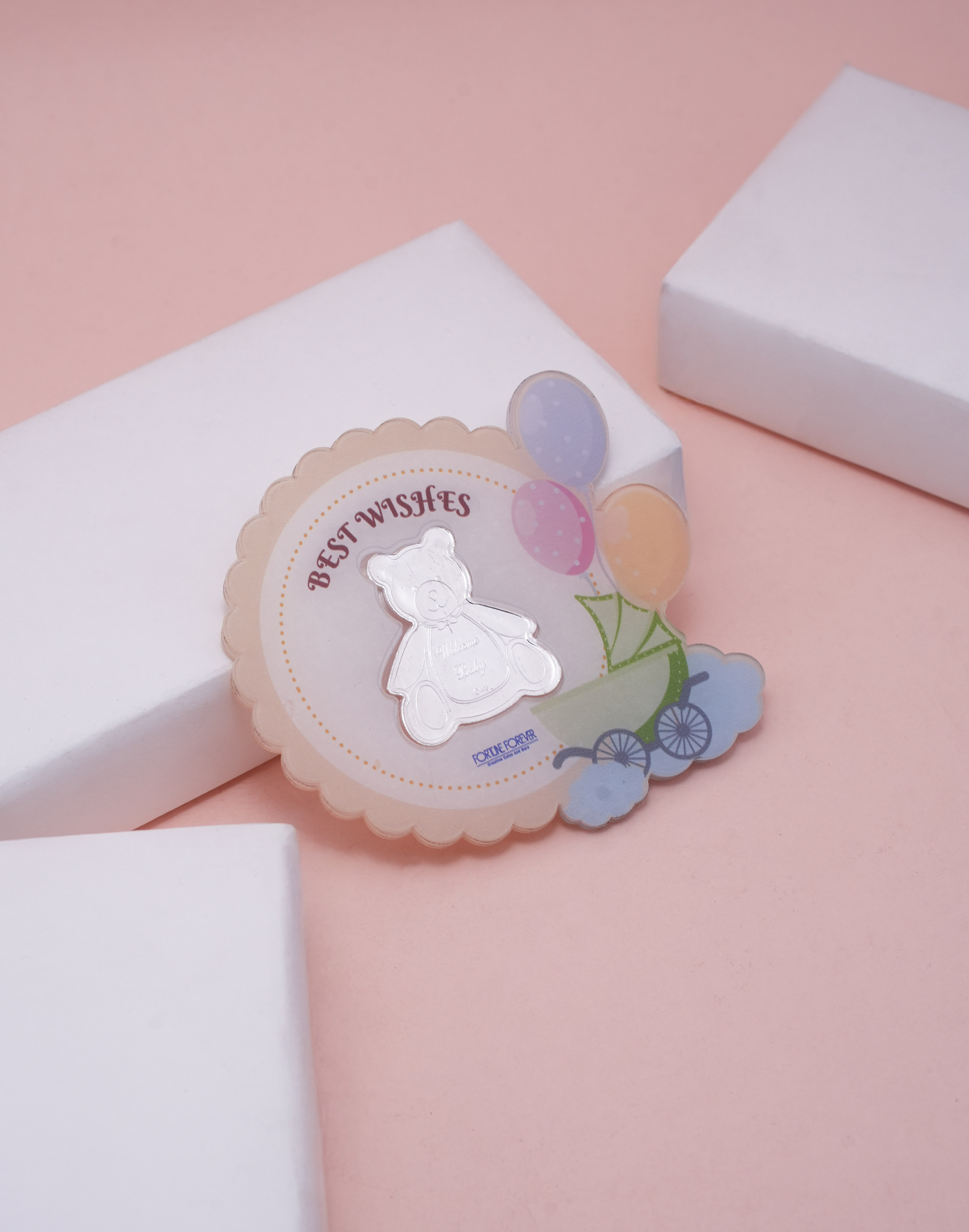 Baby Teddy Wishes Silver Coin Gift
