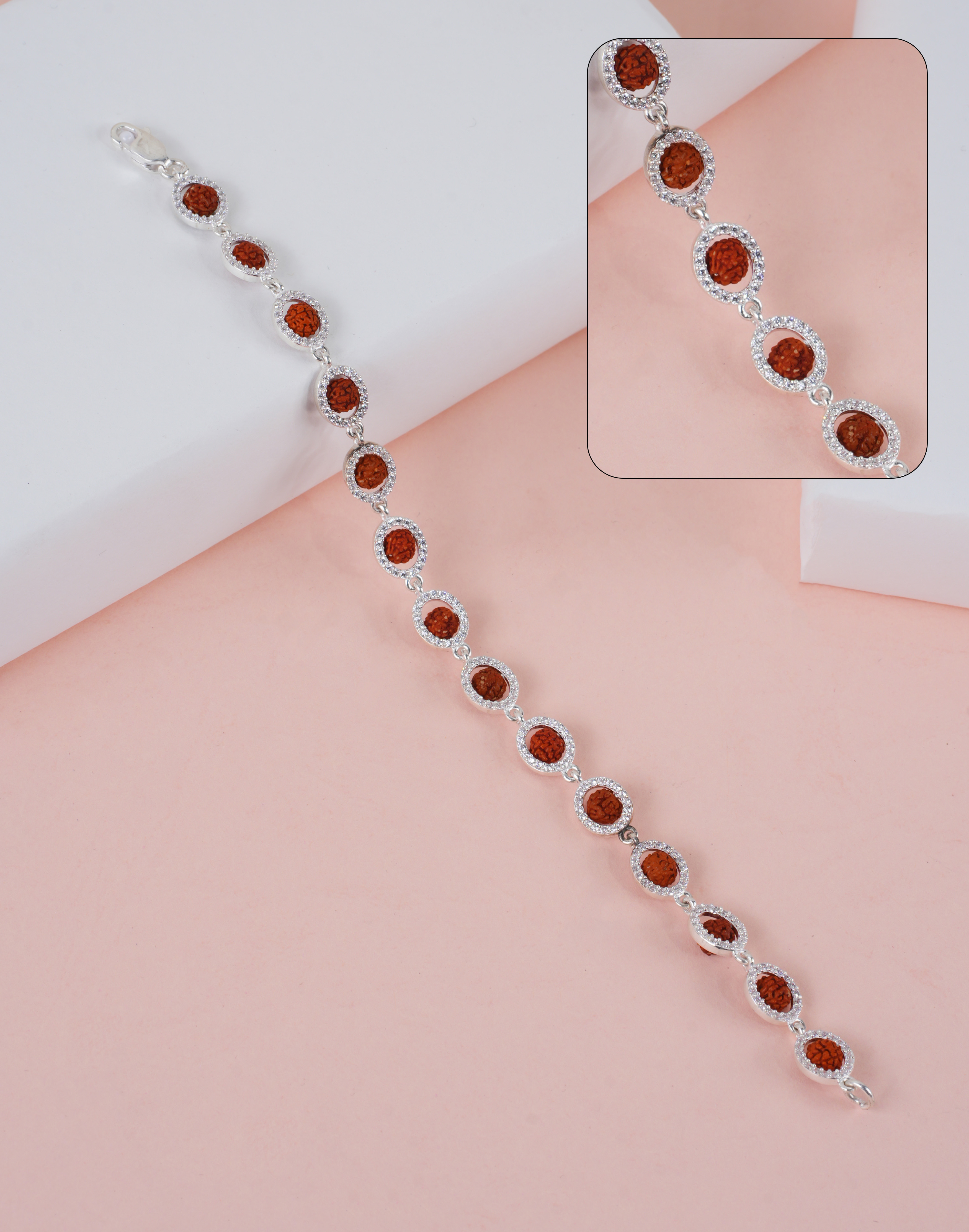 RUDRAKSH PRANAVDHARA CZ BRACELET (OVAL) 925