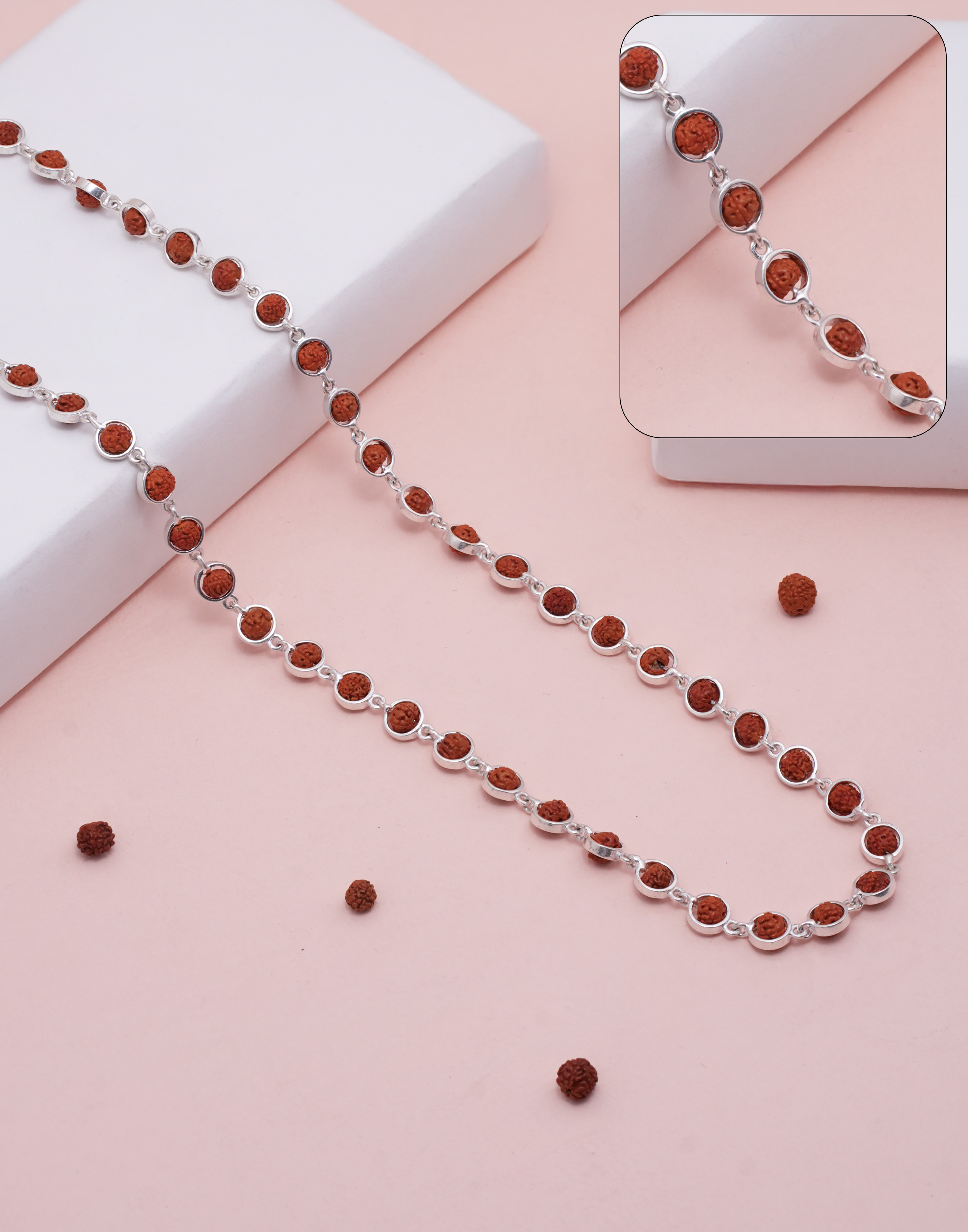 RUDRAKSH SILVER PRANAVDHARA MALA 925 CIRCLE